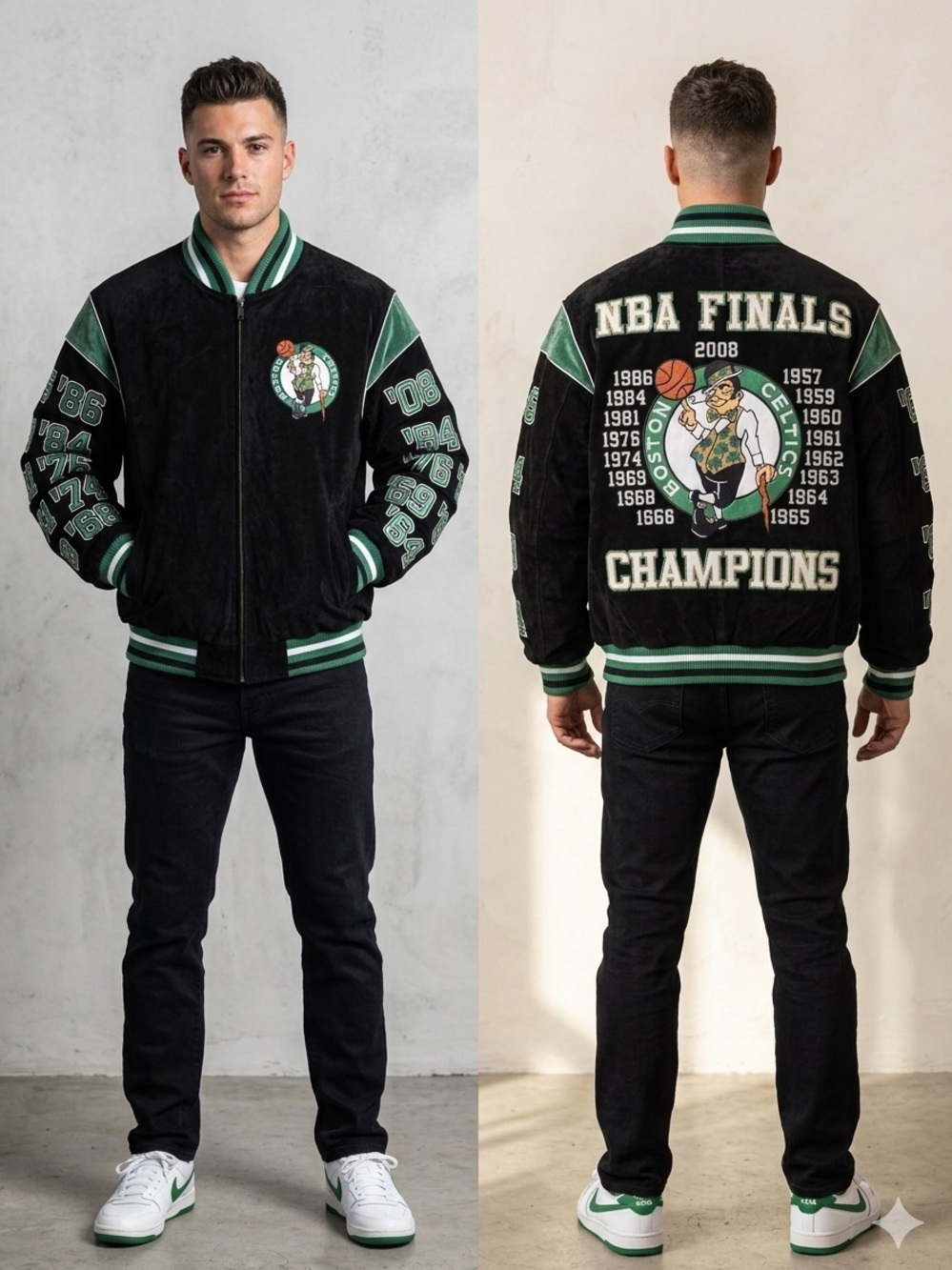 G-III Sports By Carl Banks Suede Boston Celtics 2008 Championship Varsity Jacket